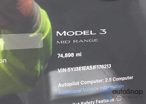 2018 Tesla Model 3 Long Range/Mid Range из США, поврежденный, VIN 5YJ3E1EA5JF176213